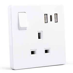 雷神13 A 3针2usb C型英国标准电气项目开关插座双英国Usb C型墙壁插座 - Product Image 4