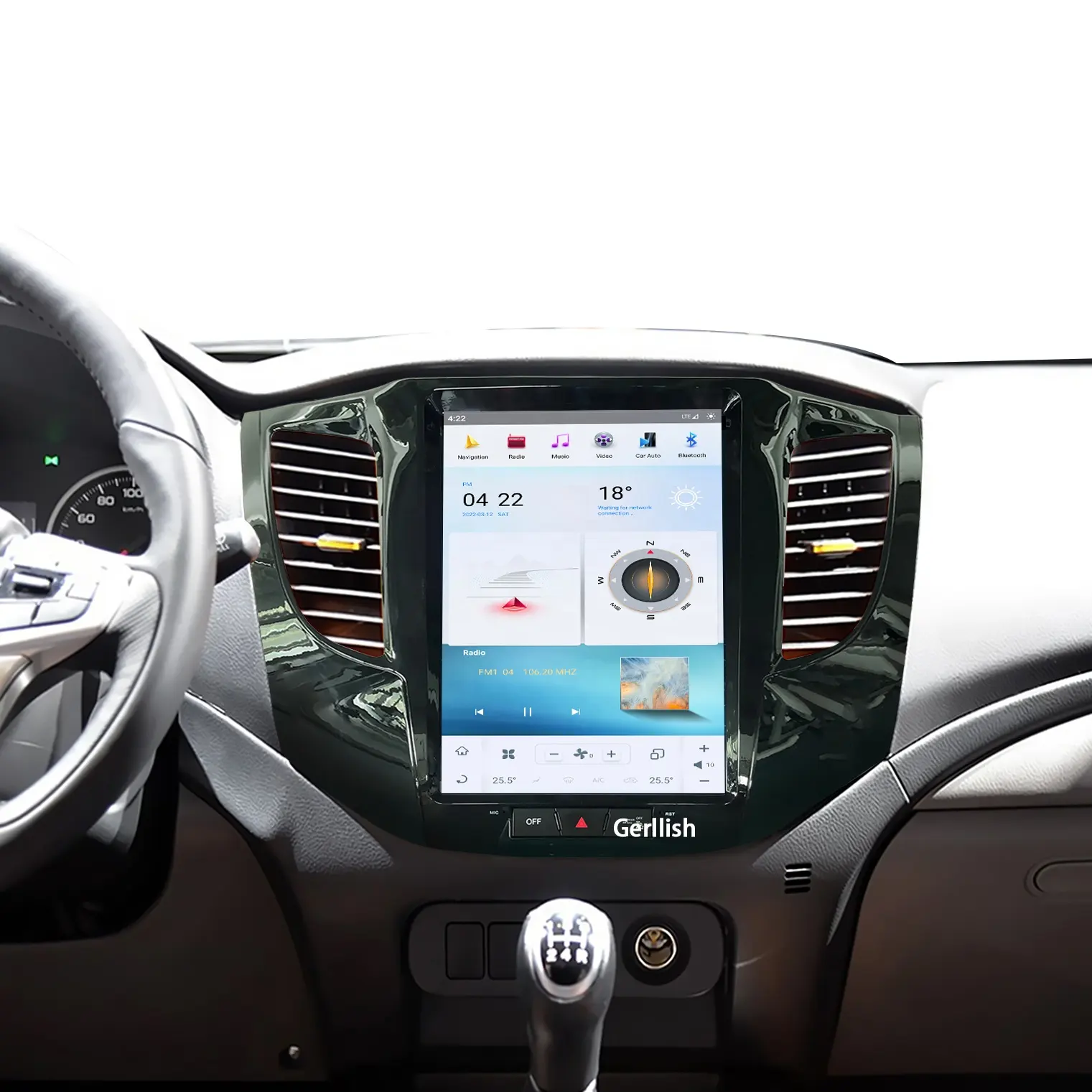 Écran tactile Android 12.1 "IPS Style Tesla Lecteur DVD de voiture Navigation GPS Support multimédia pour Mitsubishi Triton L200 2015-2020