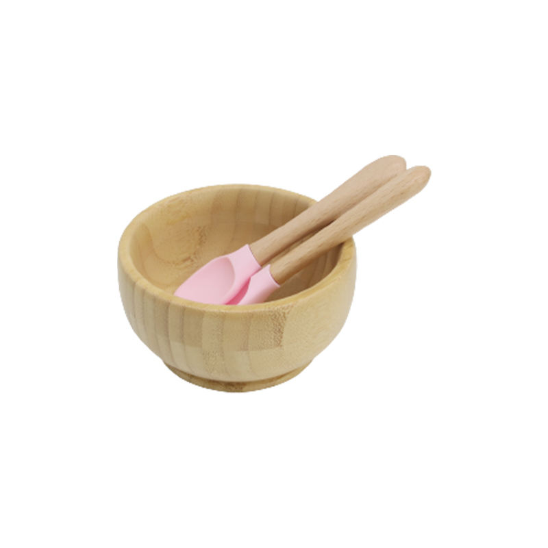 Bol en bambou avec cuillère et fourchette M-508#Fard à joues