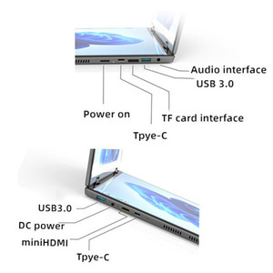 新しい到着14インチDDR4 RAM M2 NVME SSDラップトップ10ポイントタッチデュアルスクリーンIntel N95ノートブックコンピュータ安いIPSパネル英語 - Product Image 4