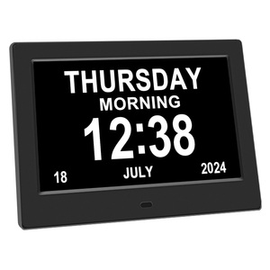 Custom 7'' 7 Inch Playing <strong>Photo</strong>/Video <strong>Function</strong> <strong>Digital</strong> Clock <strong>Frame</strong> <strong>with</strong> Calendar and Day - Product Image 1
