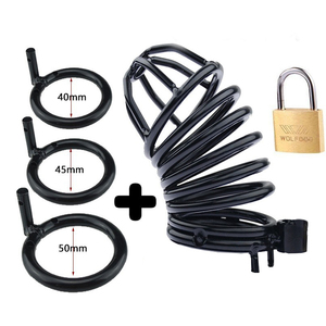 Dispositif de verrouillage du pénis en <span class=keywords><strong>cage</strong></span> de chasteté masculine Sex Toy en métal - Product Image 2