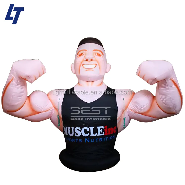 Disfraz inflable gigante para hombre musculoso, dibujos animados para publicidad