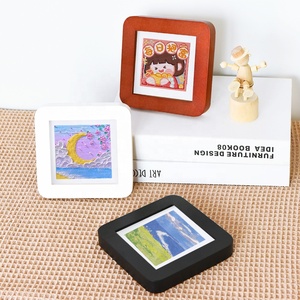Solid Wood Rounded Corner Picture <strong>Frame</strong> Table Wall Hanging Photo <strong>Frame</strong> <strong>square</strong> 5&quot;7&quot; Mini Retro Picture <strong>Frame</strong> - Product Image 3