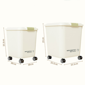 Doméstico 25KG Selado Balde De Arroz Cozinha À Prova De Umidade Grain Storage Box Strong Load Bear Food Organizer with Wheels