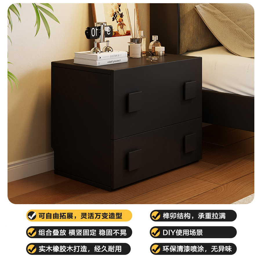 Black - Single Bedside Table