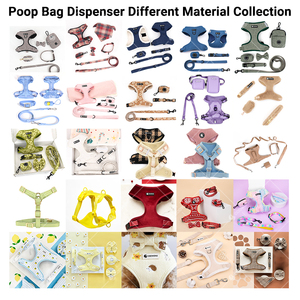 Set Aksesori hewan peliharaan, Logo kustom dan warna tali anjing beludru dan kerah penuntun tas kotoran - Product Image 3