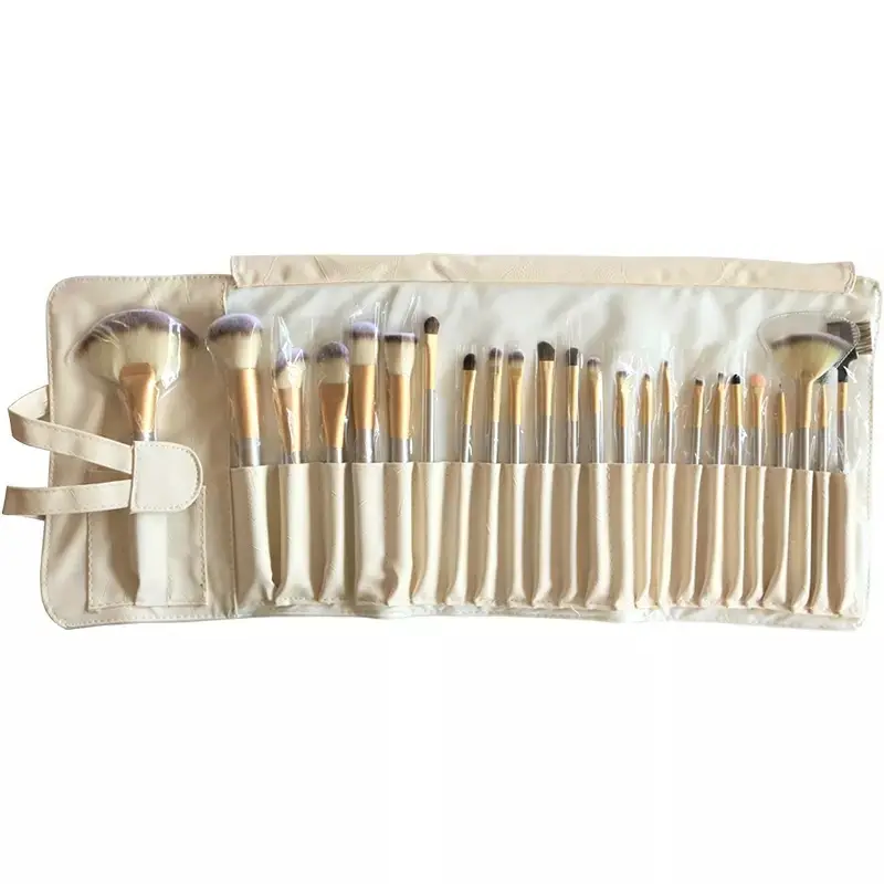 12/18/24 pezzi Set di pennelli per trucco bianco Beige Kit completo per il trucco strumento per cosmetici Kit di pennelli per ombretti correttore per fondotinta