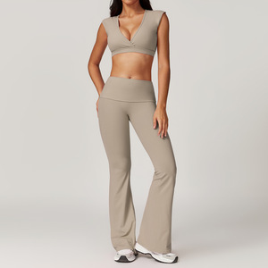 High School Girls Usa Xxx Sexy Ladies <strong>Yoga</strong> Sets Pink Brown <strong>Yoga</strong> Set Top and Pant - Product Image 5