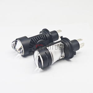 H4 Mini <strong>LED</strong> Len Headlight Y1 MAX H4 Lens Projector Bulbs Hi/Lo Beam Light Plug-and-Play 100W 3 Color for Motorcycle for Car - Product Image 3