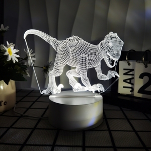 2024 nuovo Design luce notturna preferita per bambini dinosauri natalizi 3D luce notturna con telecomando - Product Image 4