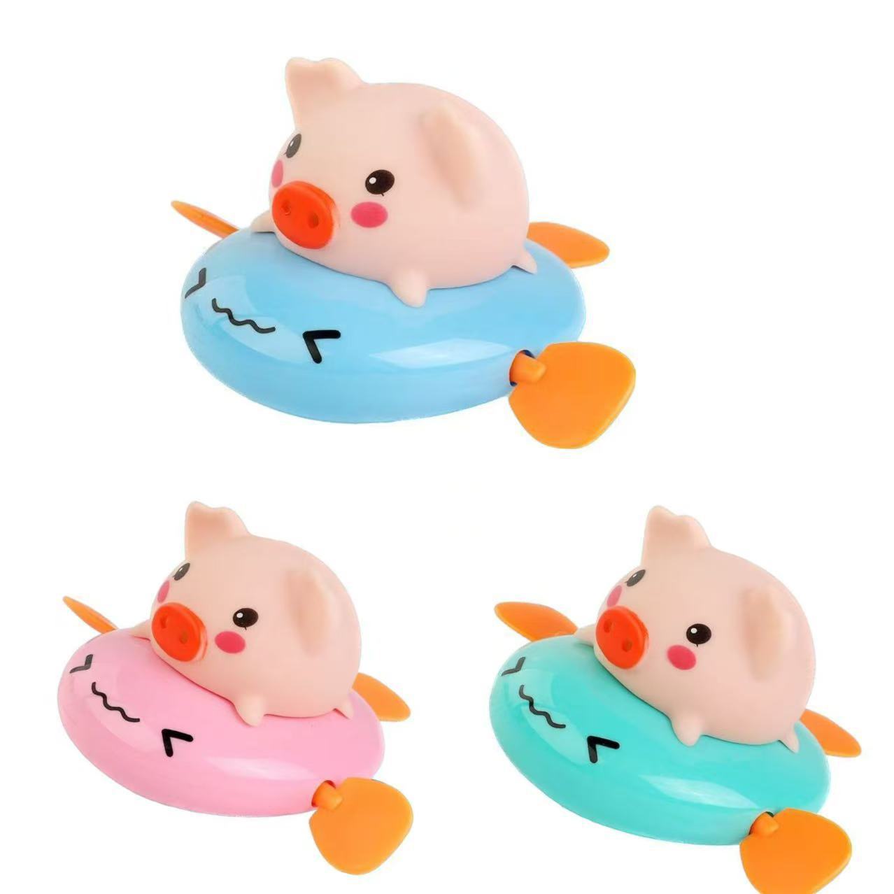 random color-cute swimming pig