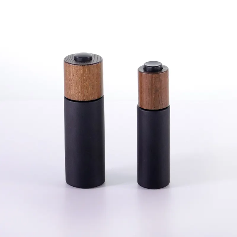 Botellas con gotero de vidrio negro mate para el cuidado de la piel, envases cosméticos de aceites esenciales, oferta