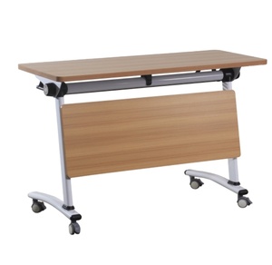 简单设计可移动折叠培训台办公室会议桌可折叠会议桌带轮子 - Product Image 4