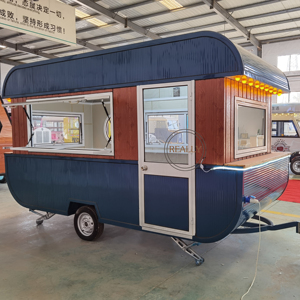 OEM移动餐车船造型冰淇淋车多功能热狗街拖车餐饮快餐车
