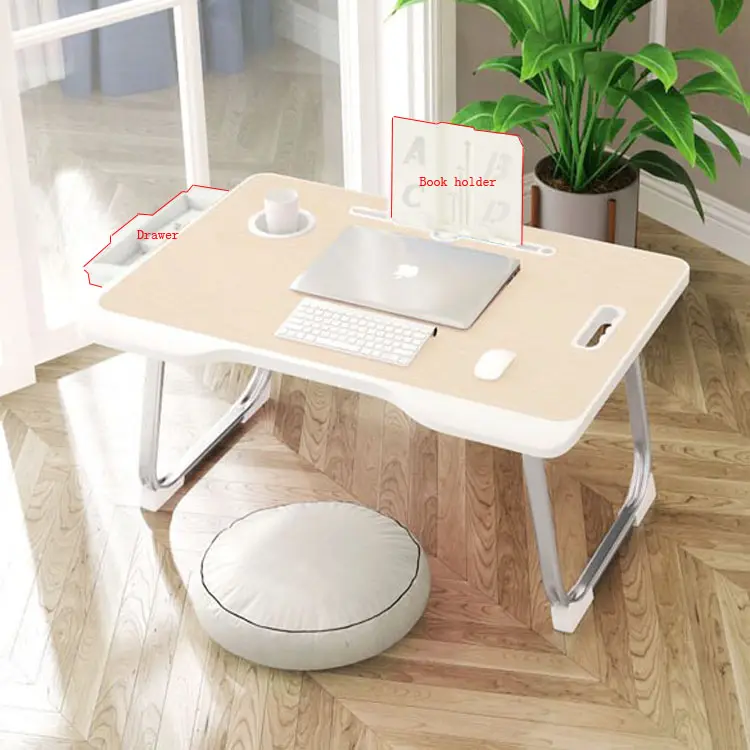 Mesa portátil de plástico para ordenador portátil, soporte ajustable para cama plegable, escritorio con tableta