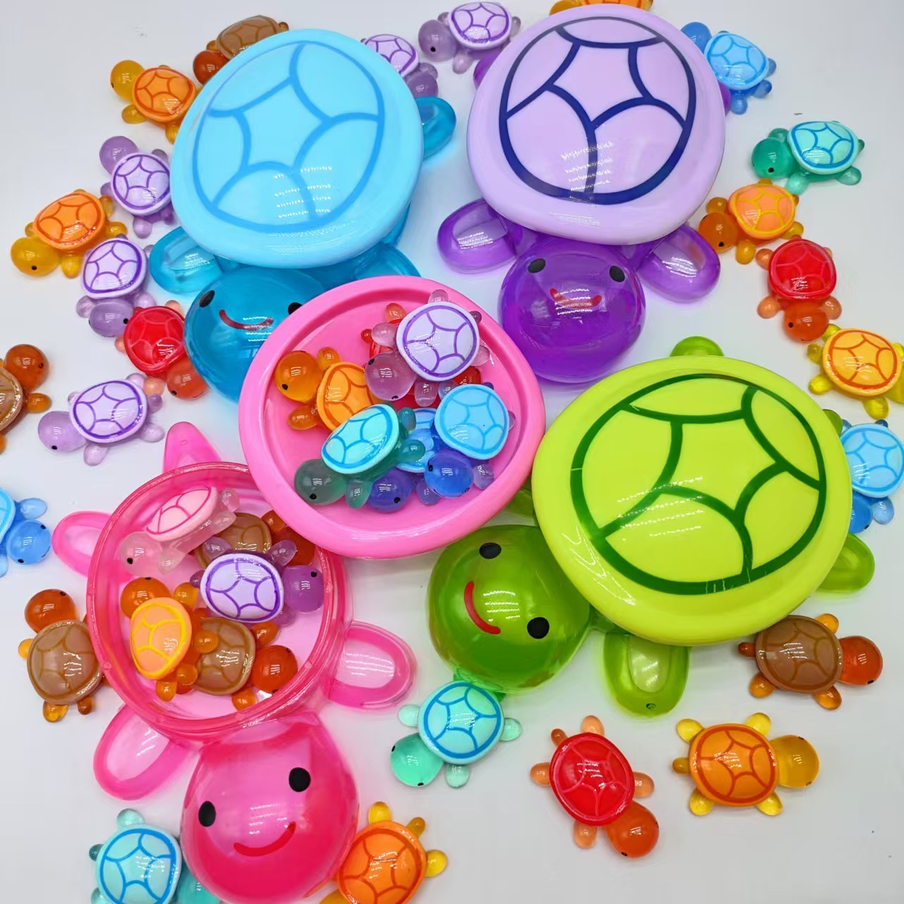 10 purple turtles with a 17CM open lid are given a