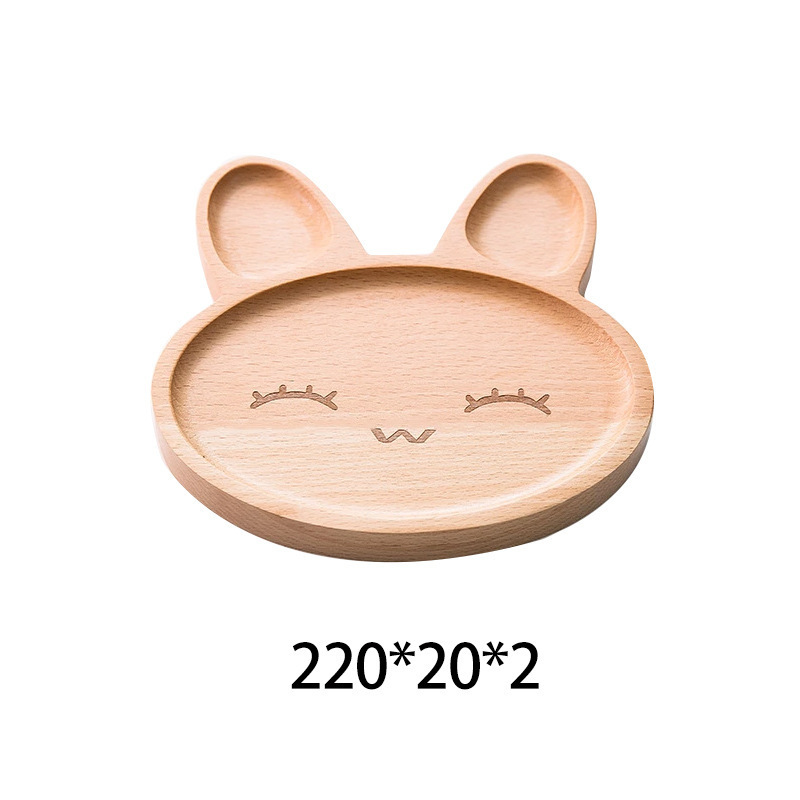 Beechwood Cartoon Tray with Squinting Rabbit