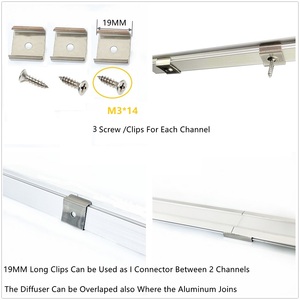 10-Pack 150CM 4.92FT LED Strip อลูมิเนียมโปรไฟล์พร้อมตัวกระจายน้ำนม,ช่องแสงเทปปิดภาคเรียน24.7X7MM สำหรับริบบิ้นกว้าง12มม - Product Image 4