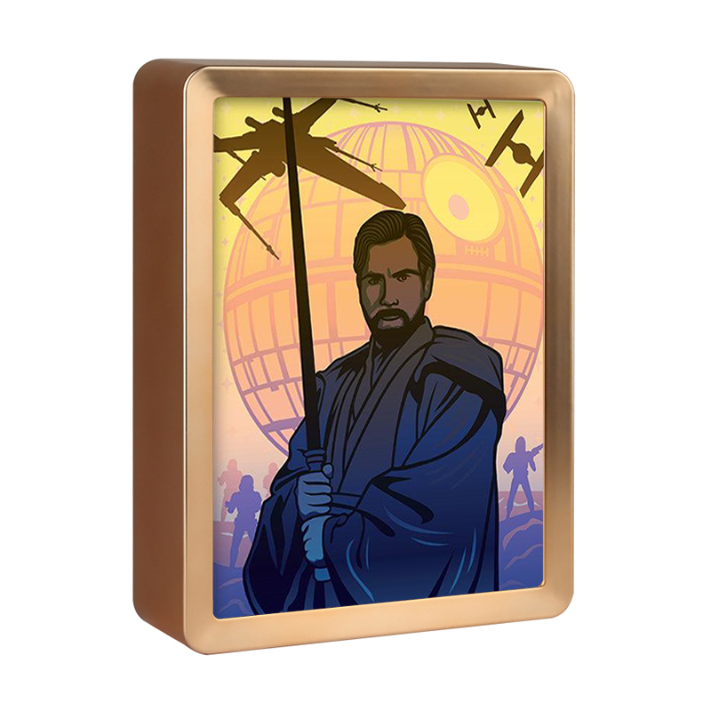 Gold frame+yellow and blue light