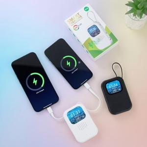 Portable 8000mAh Power Bank with 2.01 Inch Display USB <strong>Input</strong> &amp; 5W <strong>Output</strong> Fast Charging 2 Charging Cables Multi-Language Options - Product Image 4