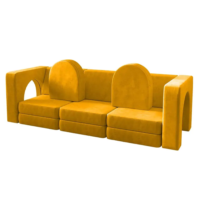 New Upgraded High Density Foam Play Couch New Design Kids Modular Couch Stackable Sofa Bed Arch Kid Play Sofa For Kid