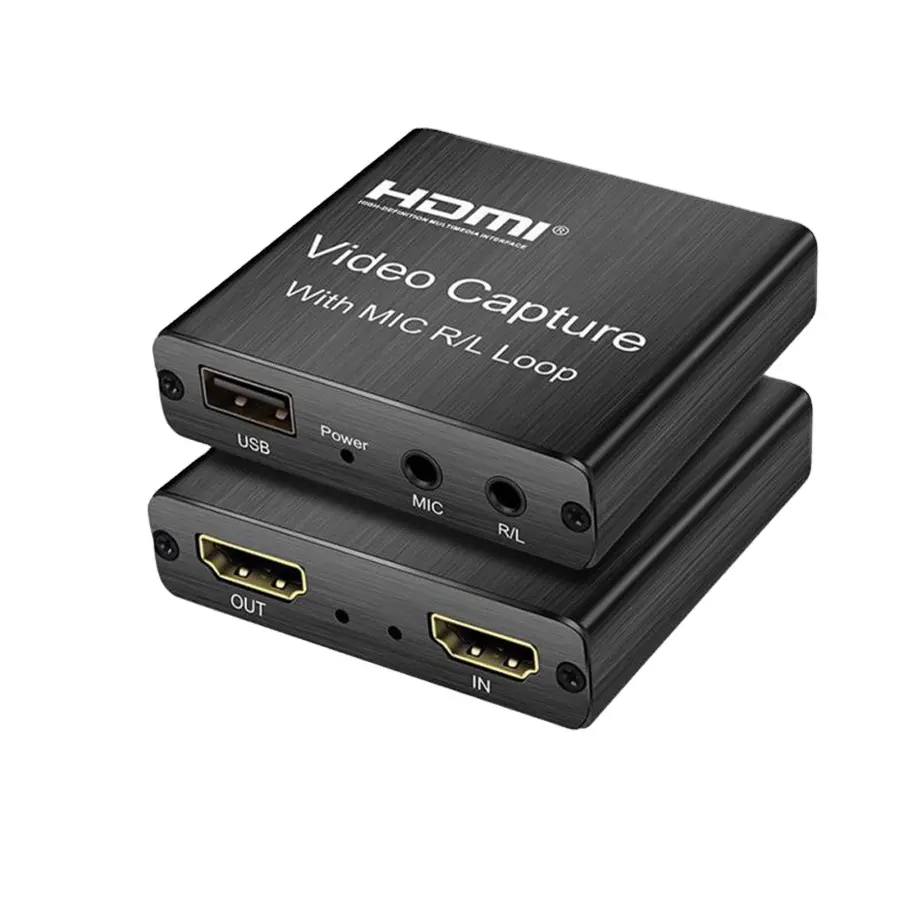 Carte de capture vidéo HD 1080P 4K HDMI HDMI vers USB 2.0 Capture vidéo de jeu de société Enregistrement de diffusion en direct en boucle locale