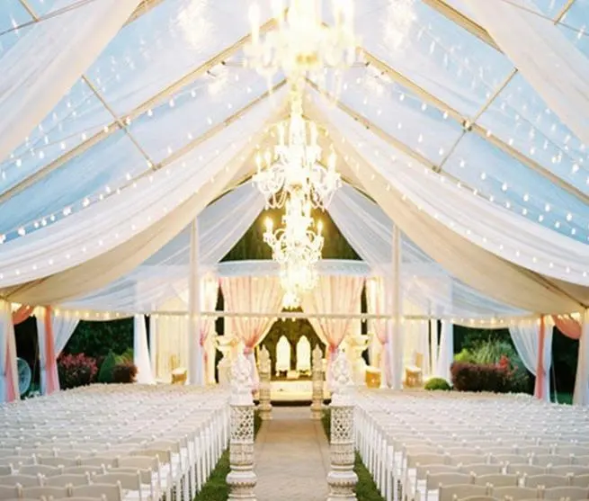 15m klare Spannweite romantische transparente Leinwand Hochzeits dekoration Party Zelt