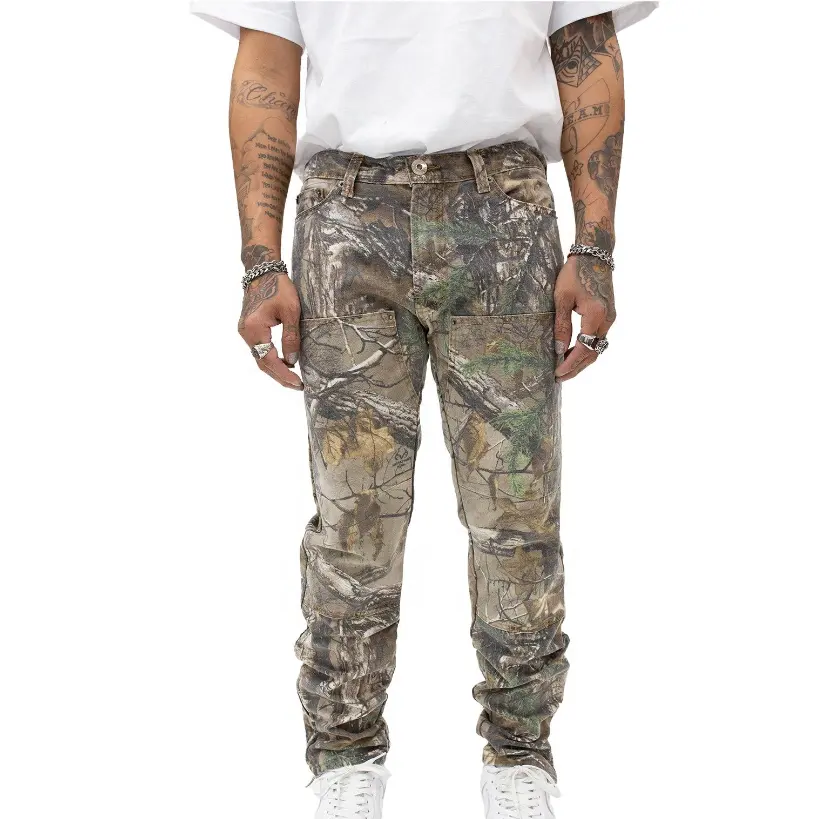 Vente en gros sur mesure Camo Chasse 100 coton Real Tree Printing Cargo Pants Hommes Custom Camo Cargo Pants