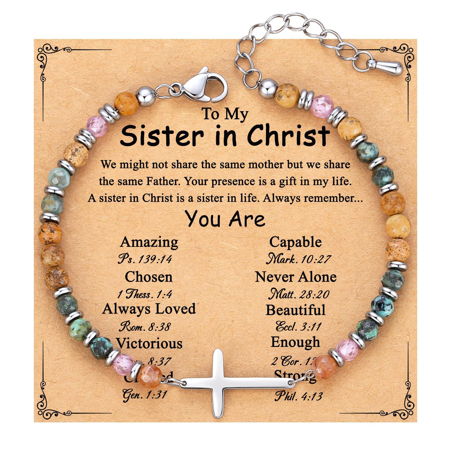 Bracelet Sister + African Turquoise Cross