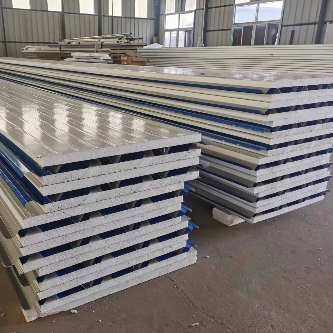 Home Price Insulated Roof PU Used Polyurethane EPS Sandwich Panel fireproof roof prefabricated building wall