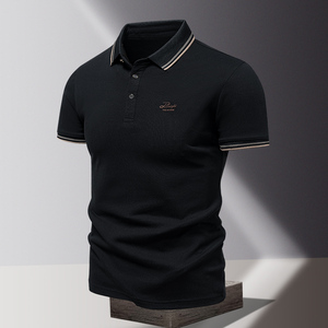<strong>Men's</strong> Knitted Golf for Polo Shirt with Button Design Solid Pattern Key Words Based on Product Title <strong>Attributes</strong> - Product Image 4