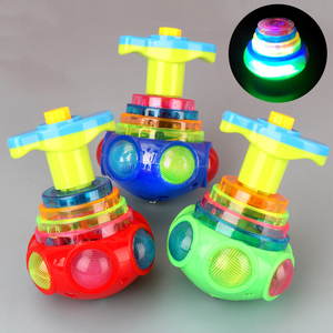 Yapışkan jiroskop torbalı yuvarlak aydınlık oyuncak hafif müzik dönen Gyro başlatıcısı rastgele renk Gyro - Product Image 4
