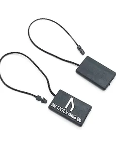 Wholesale of High-end <strong>Customized</strong> hang <strong>Tag</strong> Ropes Black <strong>Nylon</strong> Ropes Recyclable Clothing hang <strong>Tag</strong> <strong>Strings</strong>