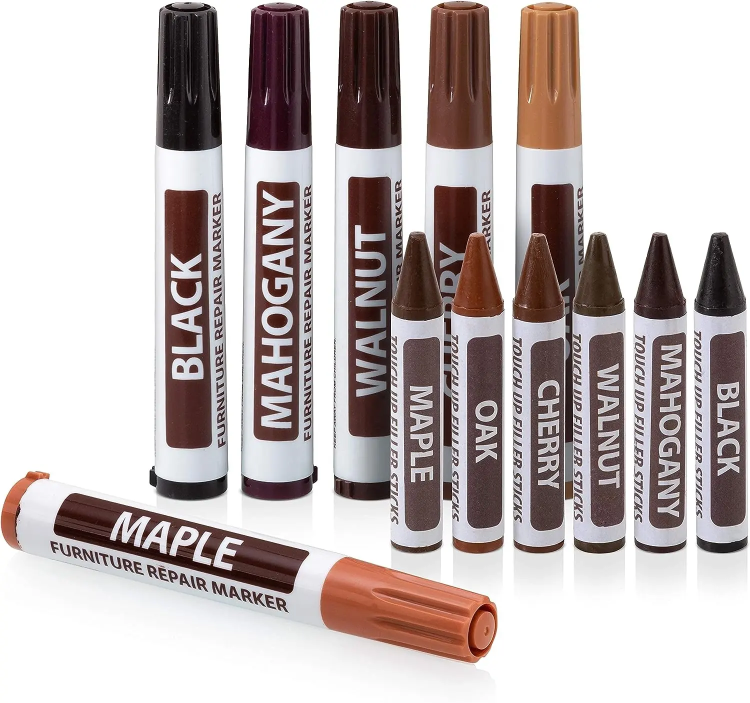 Wood Stain Marker Furniture Markers Wood Scratch Repair Markers Perfect for Stains, Scratches, Wood Floors