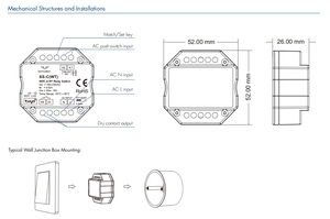 SS-C(WT) 100-240VAC 1CH * 10A WiFi + RF переключатель переменного тока с функцией нулевой перекрестной коммутации Tuya APP Control RF пульт дистанционного управления - Product Image 4