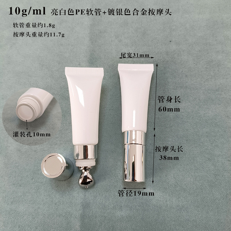 10ml blanco brillante + cabezal de aleación de zinc plateado