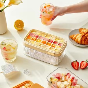 Molde de bloque de hielo de liberación abatible de whisky de bebidas personalizado con contenedor de almacenamiento bandeja de cubitos de hielo cuadrada moldes máquina de hielo transparente - Product Image 3