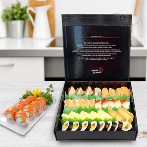 ตัวอย่างฟรีของการพิมพ์ที่กำหนดเองกล่องกระดาษเกรดอาหารกล่องซูชิ Takeaway - Product Image 2