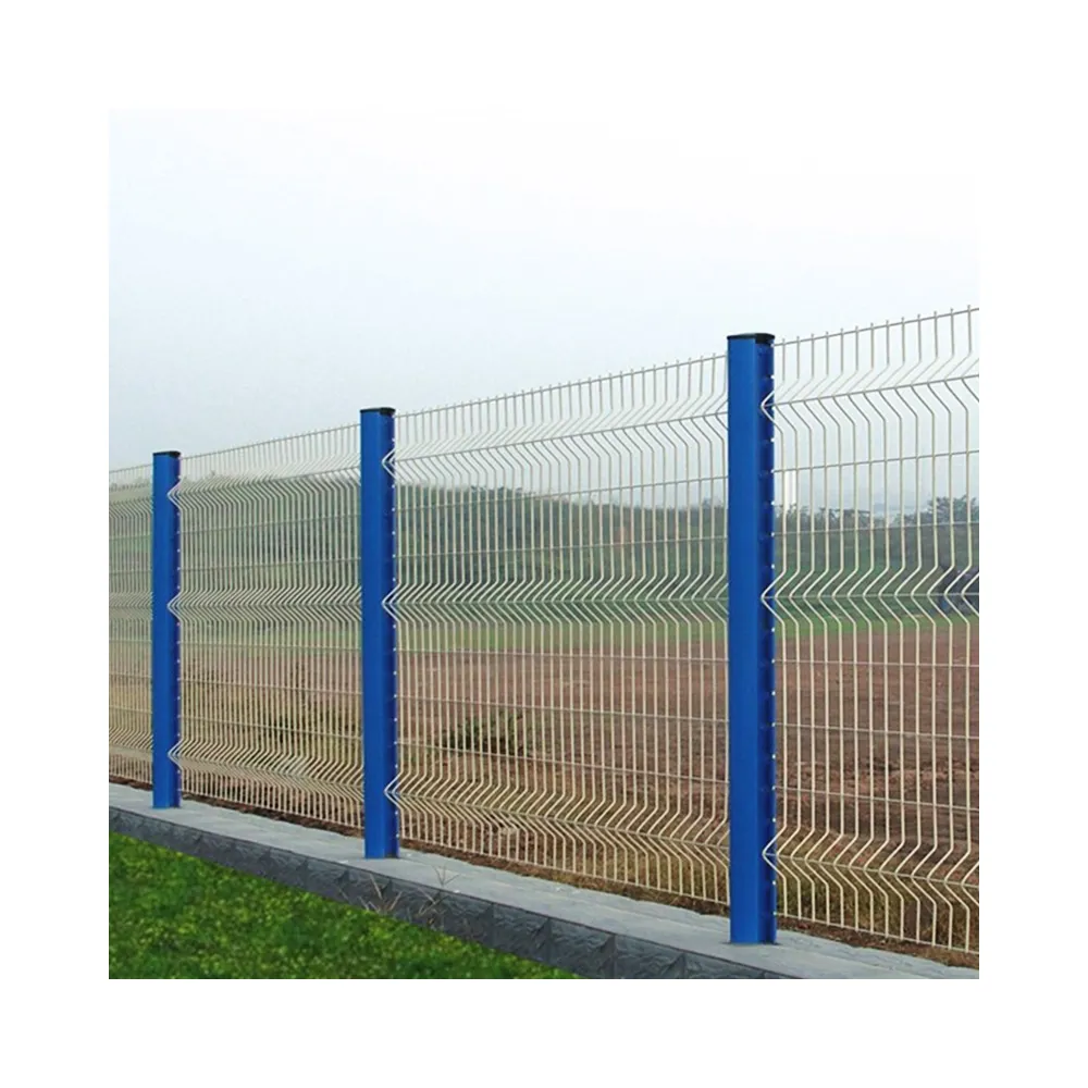 BOCN pagar Metal 3D yang mudah dirakit, pagar besi luar ruangan untuk halaman belakang