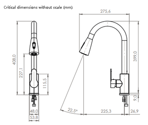 Gourmet linh hoạt Nhà bếp Vòi nước thép không gỉ hiện đại KICHEN vòi kéo ra khỏi nhà bếp Vòi Nước Nhà Bếp Mixer chìm tap - Product Image 5