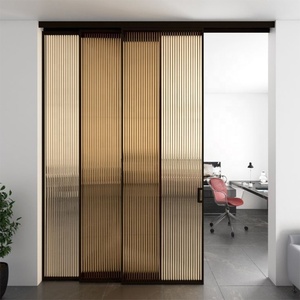 Minimalist Home Office 8mm Tempered Glass <strong>Sliding</strong> <strong>Window</strong> Doublehung Synchronous <strong>Sliding</strong> Door <strong>windows</strong> Black Frame Narrow Profile