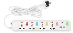 工厂4路多扩展插座单个开关多插头过载电涌保护器，带USB + C型