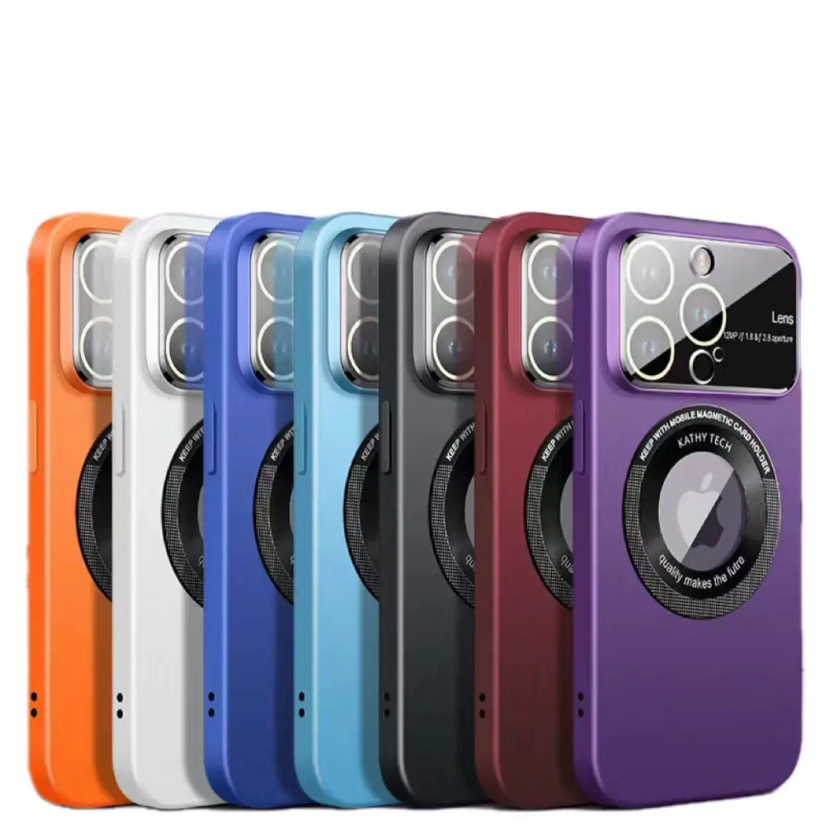 럭셔리 슬림 카메라 필름 프로텍터 창 로고 구멍 전화 케이스 i 전화 12 13 14 프로 최대 휴대 전화 케이스 커버 아이폰 15