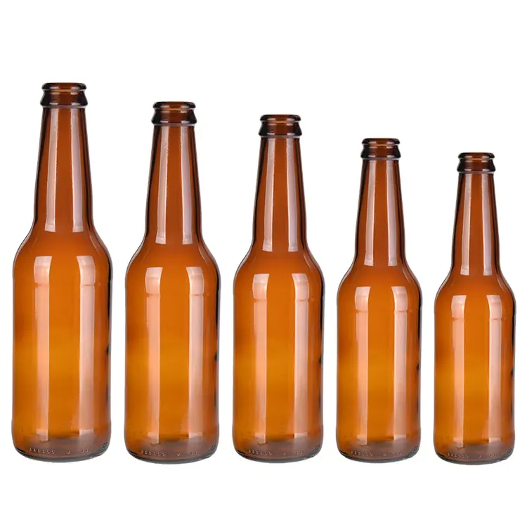 Personnalisé 250ml 500ml 330ml bouteille de bière en verre brun bouteille 640ml bouteille de bière verte avec bouchon