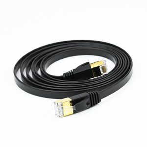 XXD SFTP CAT6A CAT7 <strong>flat</strong> patch cable PVC lszh black gold plated RJ45 8P8C bare copper LAN cable cat5e cat6 <strong>Ethernet</strong> patch cords - Product Image 2