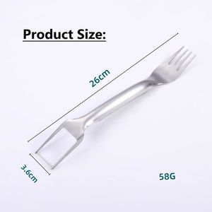 2 in 1 karpuz kesici meyve bıçağı alet paslanmaz çelik çok fonksiyonlu ev Gadget karpuz dilimleme kesici ile çatal - Product Image 2