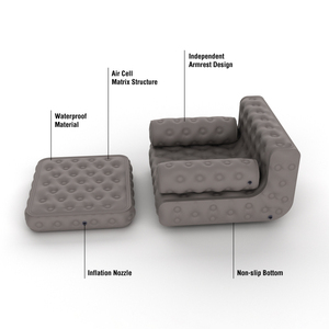 Роскошный двойной надувной диван Честерфилд на открытом воздухе складной ПВХ воздушный стул гостиная спальня воздушный диван - Product Image 3