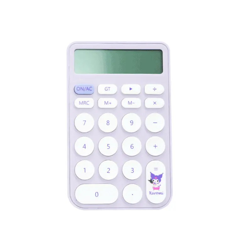 DHF520卸売SanrioedKuromi Pochacco AAAバッテリーは12桁のシンプルなホームオフィス学生ミニ電子電卓を操作します