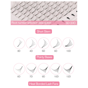Hacim kirpik uzantıları kolay Fan kirpikleri 8 ~ 20mm uzunluk kirpik uzantıları C/D/DD kıvırmak 2D-10D kendinden Fanning kirpik uzantıları - Product Image 4